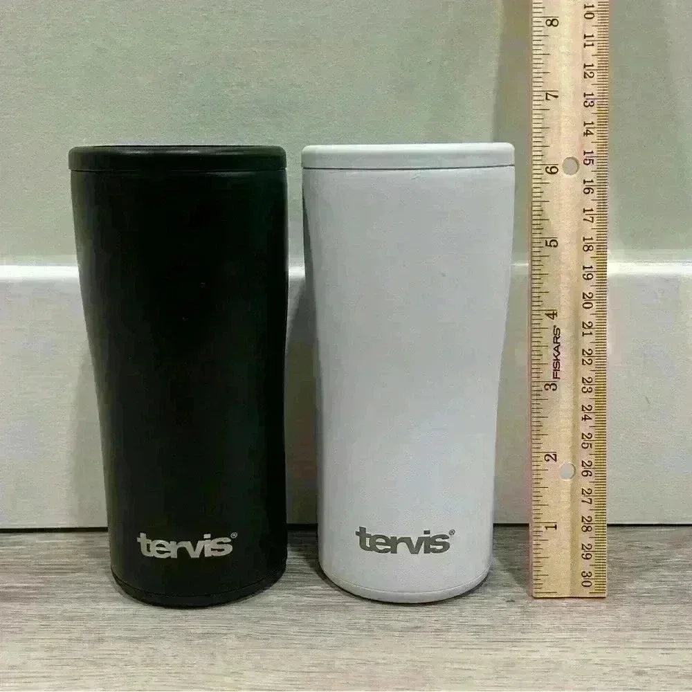 Tervis Triple-Walled Insulated Stainless Steel Slim Can Cooler Coozie 2-pack New